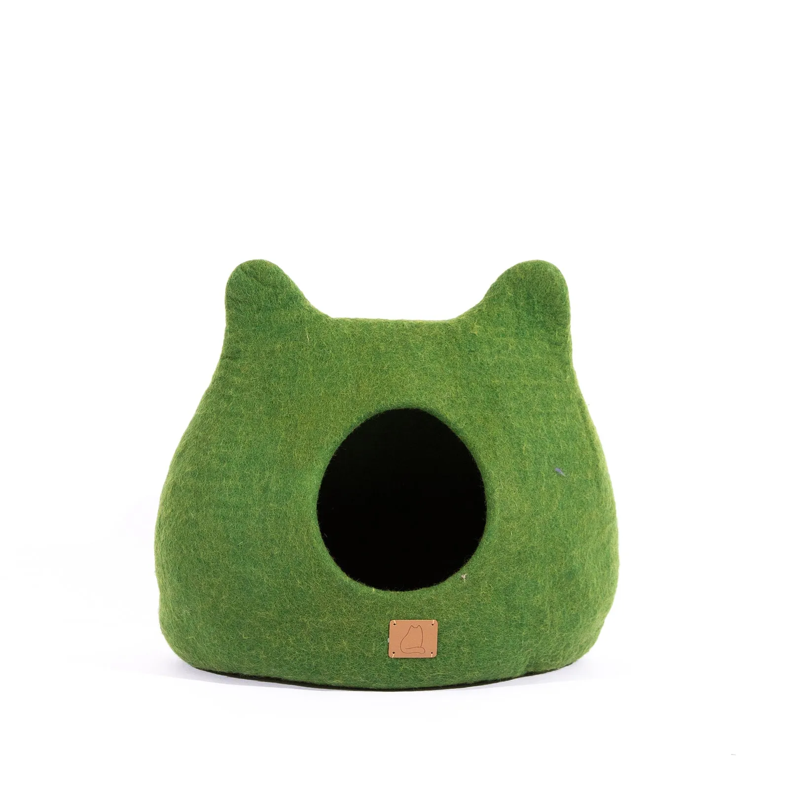 Whimsical Cat Ear Cave Bed - Forest Green