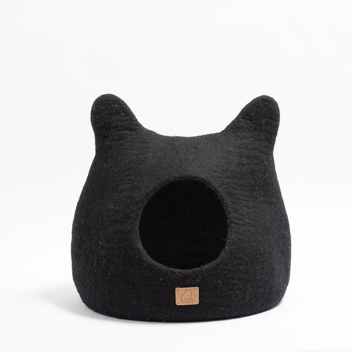 Whimsical Cat Ear Cave Bed - Night Black