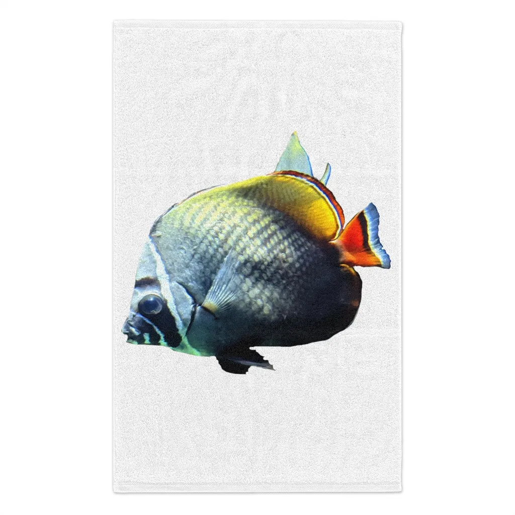 White Black Fish Rally Towel, 11x18