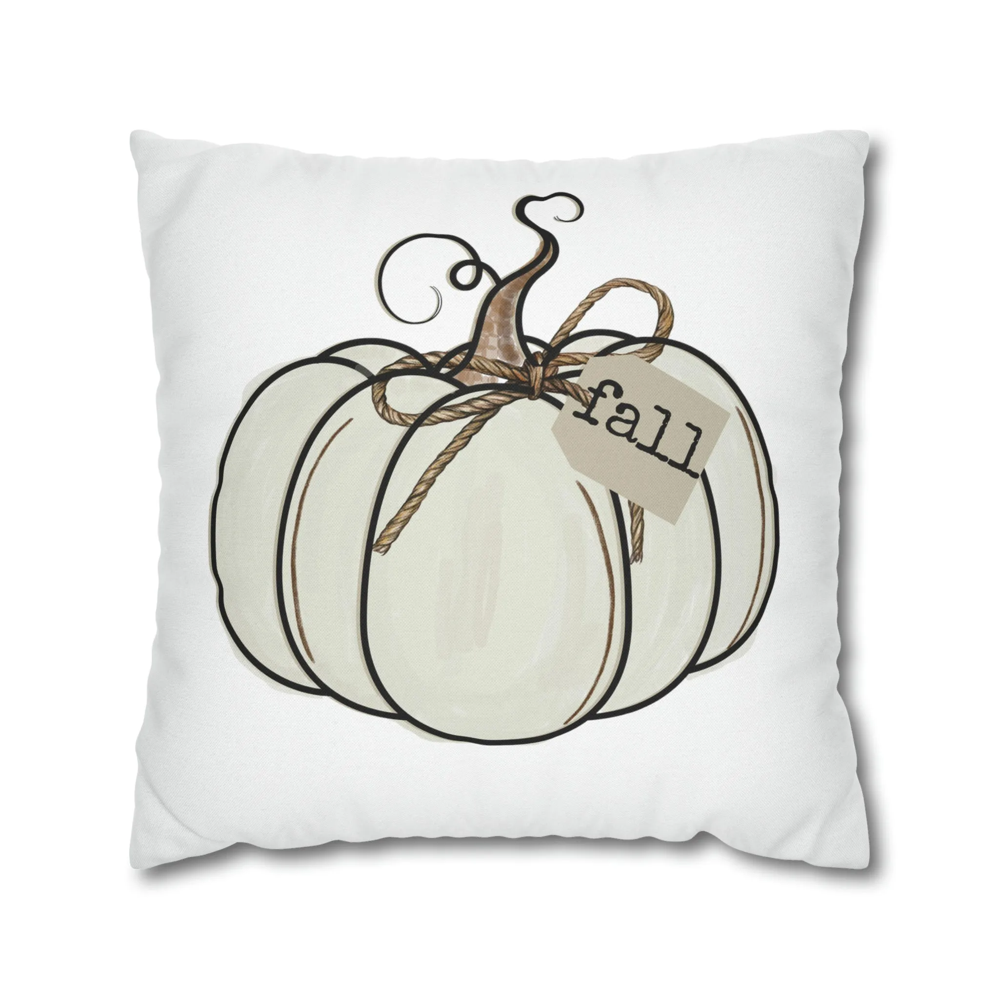 White Pumpkin Fall Pillow Covers, Country Square covers, Modern Farmhouse Decor Pillowcase Set, Farmhouse Pumpkins