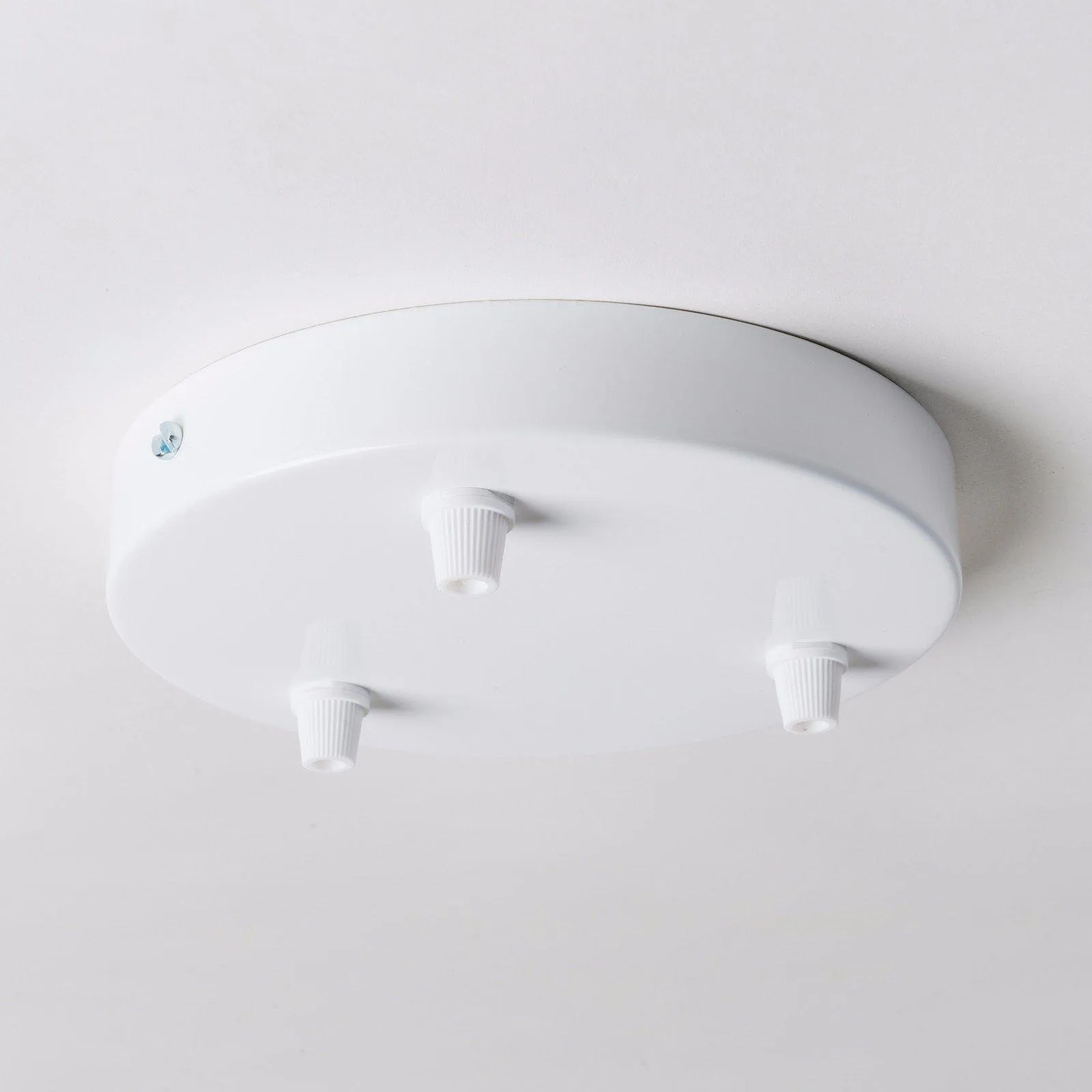 White Steel Ceiling Rose Large 160mm - All Outlet Options