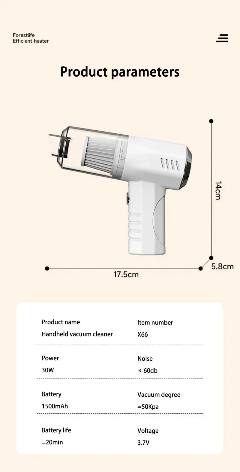 XIAOMI Car Vacuum Cleaner 9800000PA Rechargeable Portable Powerful Vacuum Cleaners Household Mini Vacuuming Machine Rechargeable