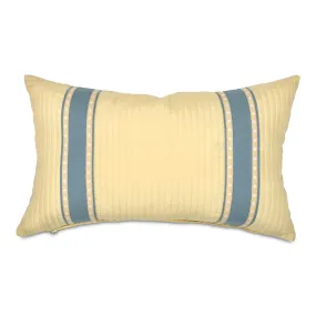 Yellow/ Baby Blue Traditional Stripe Lumbar Pillow  Cover 13x22