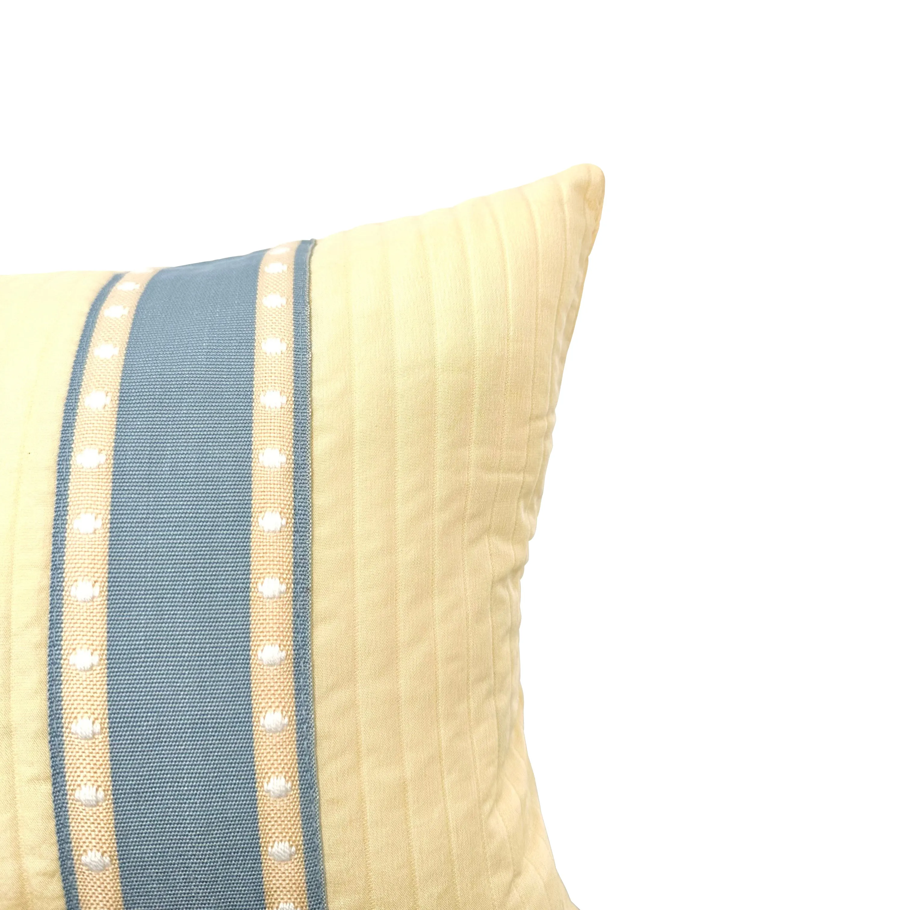 Yellow/ Baby Blue Traditional Stripe Lumbar Pillow  Cover 13x22