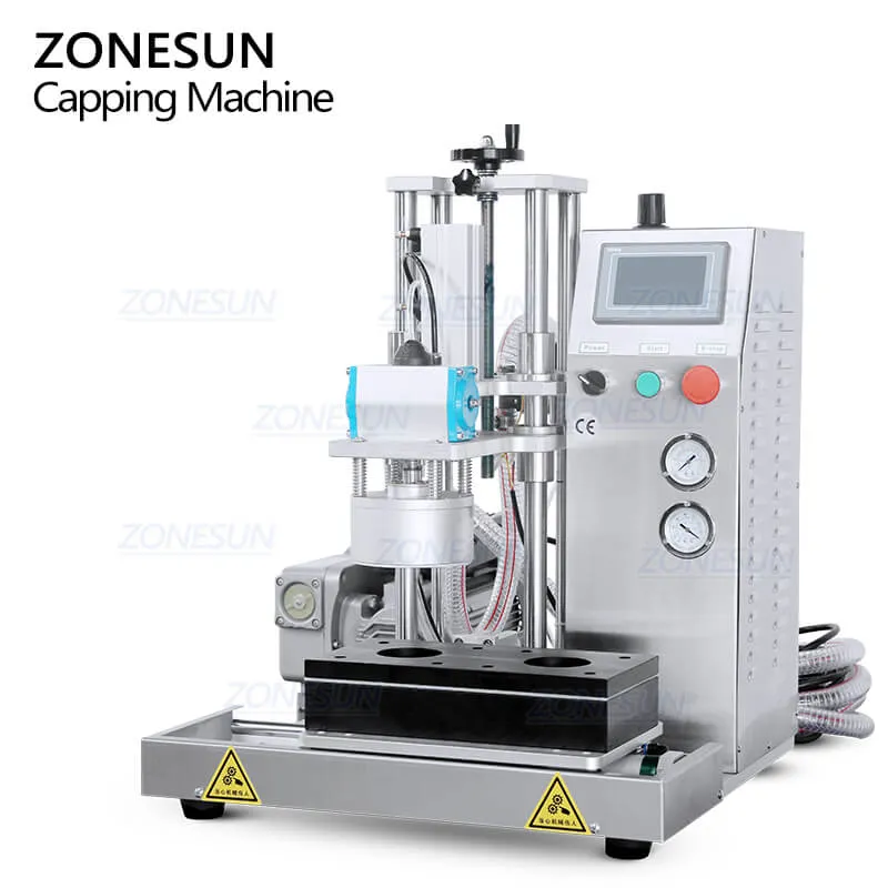 ZS-XG201 Semi-automatic Desktop Vacuum Metal Twist-off Caps Bottle Lid Capping Machine For Honey Jar Fruit Jam Glass Bottles